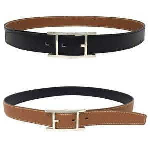 Hermes Hermès Easy Belt, Size 85, □I Stamp, Reversible Leather, Black/Camel B...